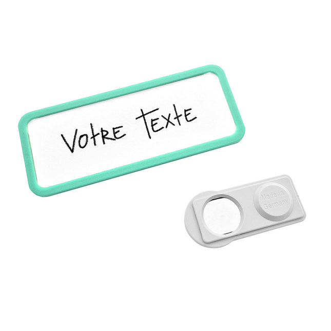 Badge nominatif turquoise Office - à partir 10 pièces