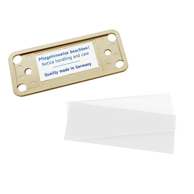 Badge nominatif doré Office - à partir de 10 pièces