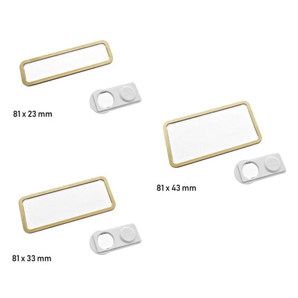 Badge nominatif doré Office - à partir de 10 pièces