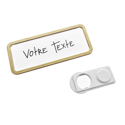 Badge nominatif doré Office - à partir de 10 pièces