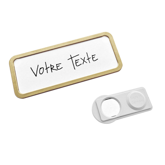 Badge nominatif doré Office - à partir de 10 pièces