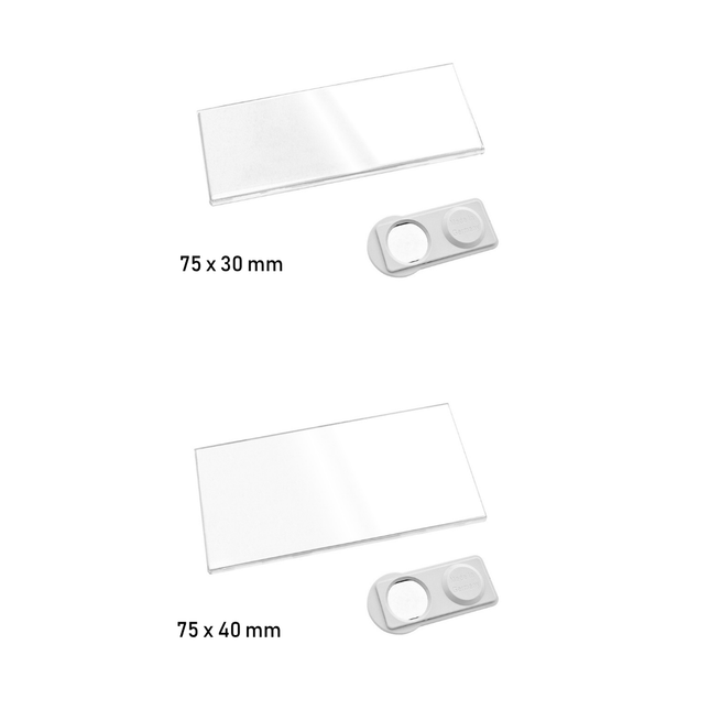 Badge nominatif transparent Plano  - à partir de 10 pièces