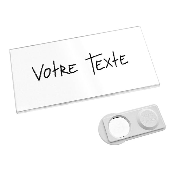 Badge nominatif transparent Plano  - à partir de 10 pièces