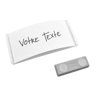 Badge nominatif transparent Event avec aimant - 80 x 37 mm - par pièce