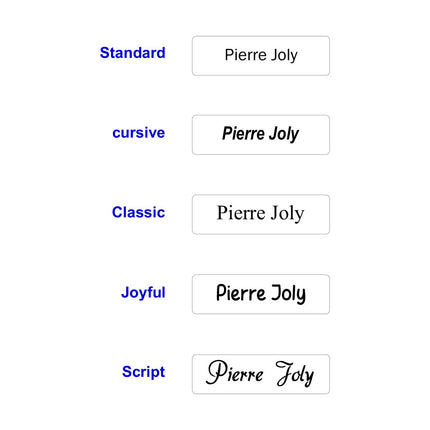 Badge nominatif en plastique avec propre texte - 70 x 20 mm - par pièce