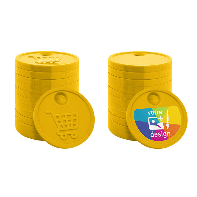 Jetons caddie personnalisés format 0,50 € - 100 pièces