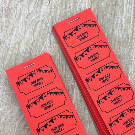 Carnet de tickets à personnaliser fête avec 2 lignes - 1000 tickets