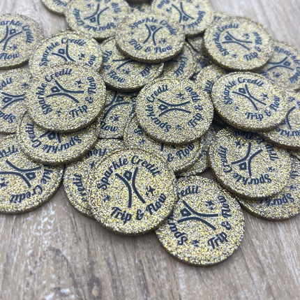 Jetons pailletés personnalisés - Ø29 mm - 100 pièces