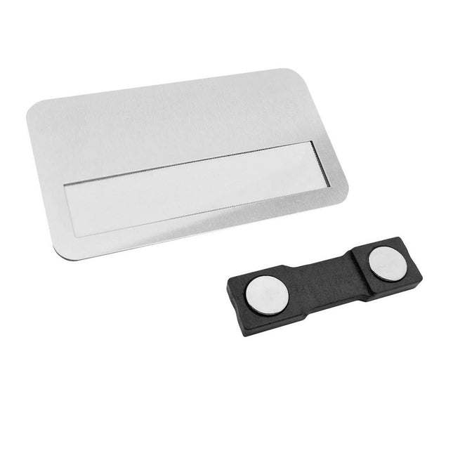Badge nominatif TagCrafter aluminium - 72 x 38 mm - par pièce