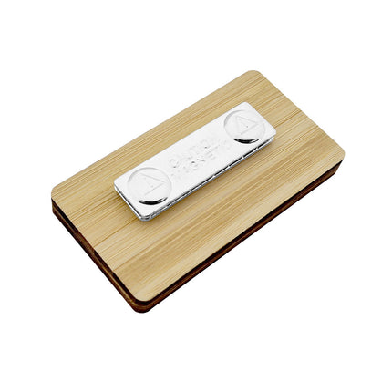 Badge nominatif en bambou avec aimant - 72 x 38 mm - par pièce