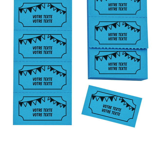 Carnet de tickets à personnaliser fête avec 2 lignes - 1000 tickets