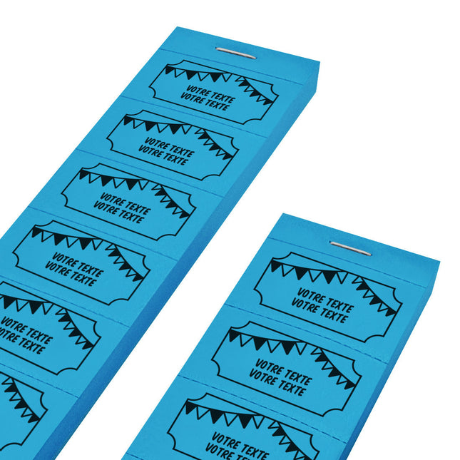 Carnet de tickets à personnaliser fête avec 2 lignes - 1000 tickets