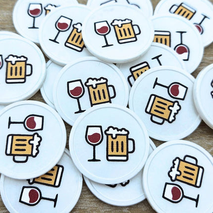 Jetons pour buvette bière et vin Ø29 mm - 100 pièces
