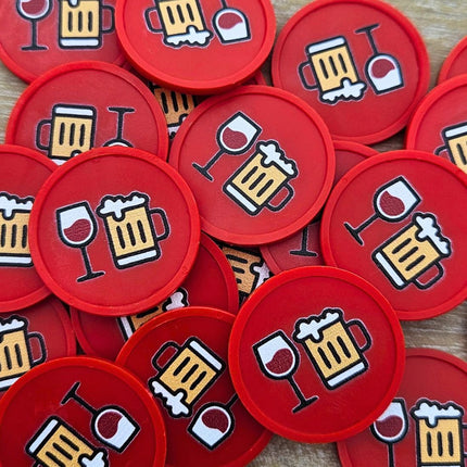 Jetons pour buvette bière et vin Ø29 mm - 100 pièces