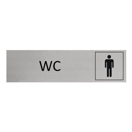 Plaque de porte WC Hommes -  aluminium - 165 x 45 mm