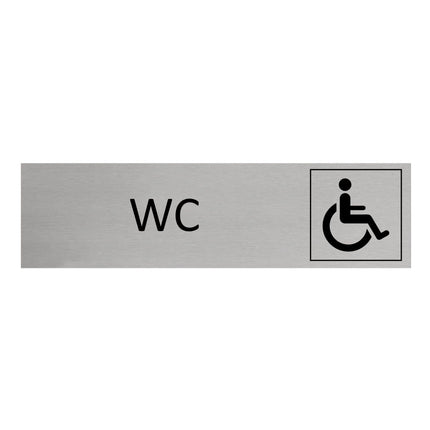 Plaque de porte WC Accessibles -  aluminium - 165 x 45 mm