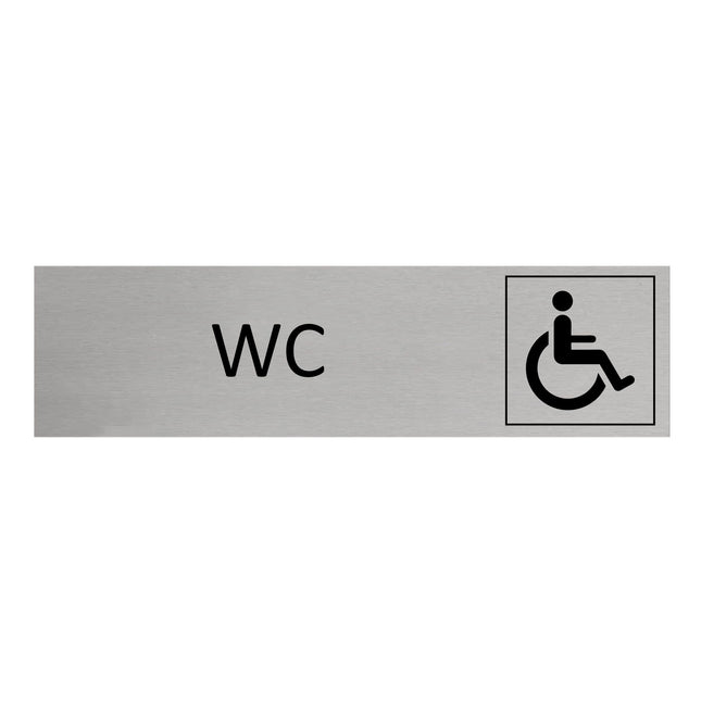 Plaque de porte WC Accessibles -  aluminium - 165 x 45 mm