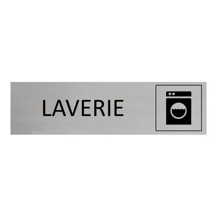 Plaque de porte Laverie -  aluminium - 165 x 45 mm