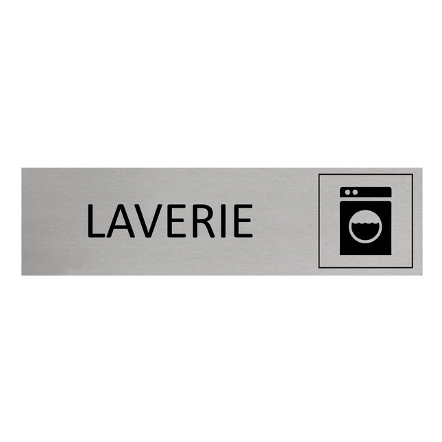 Plaque de porte Laverie -  aluminium - 165 x 45 mm
