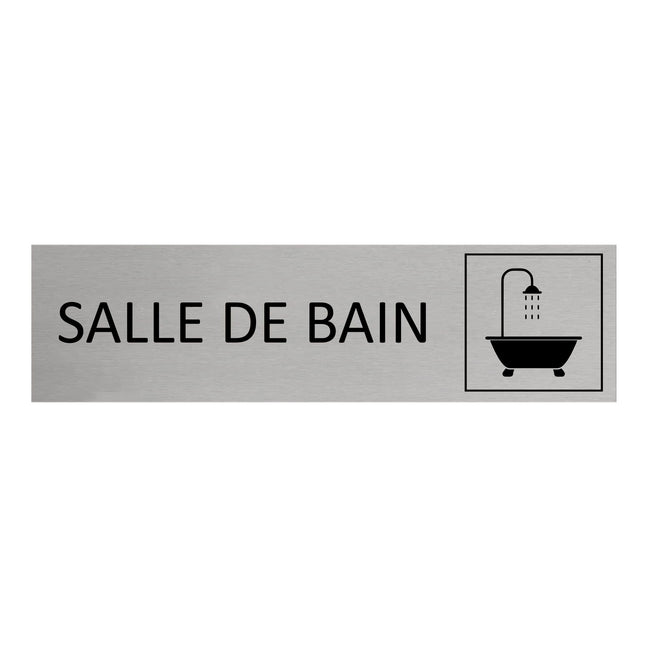 Plaque de porte Salle de bain -  aluminium - 165 x 45 mm