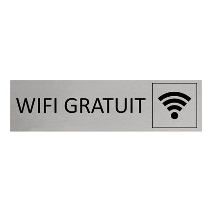 Plaque de porte Wifi gratuit -  aluminium - 165 x 45 mm