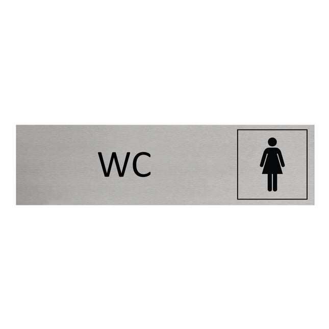 Plaque de porte WC Femmes -  aluminium - 165 x 45 mm