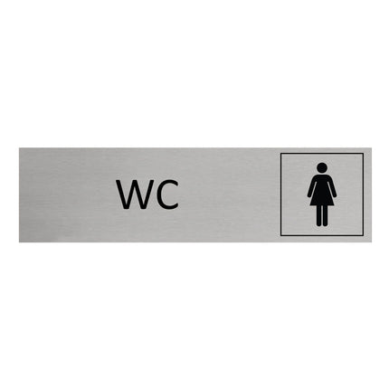Plaque de porte WC Femmes -  aluminium - 165 x 45 mm