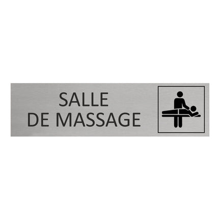 Plaque de porte Salle de massage -  aluminium - 165 x 45 mm