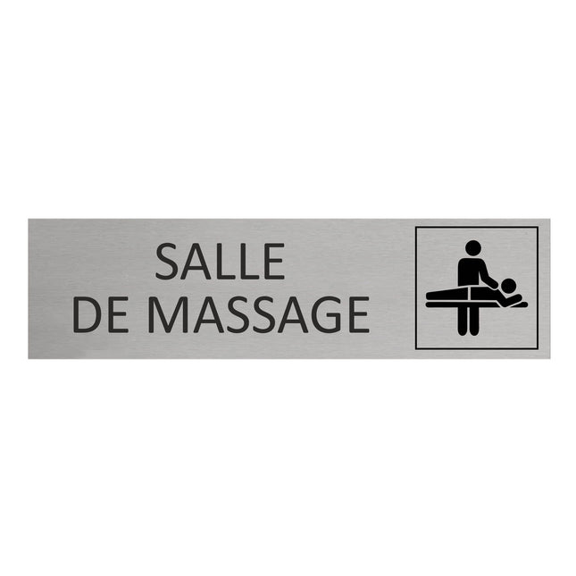 Plaque de porte Salle de massage -  aluminium - 165 x 45 mm