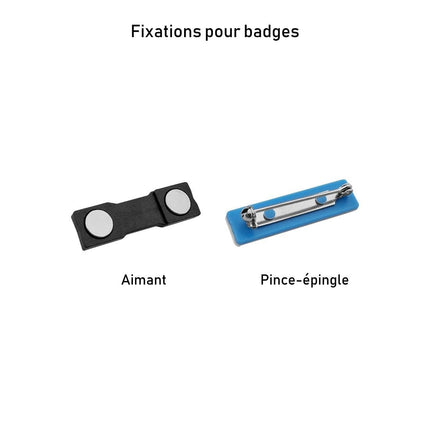 Badge nominatif en plastique avec propre texte - 75 x 25 mm - par pièce