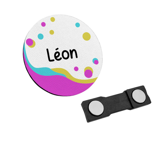 Badge nominatif en plastique avec propre texte - Ø50 mm - par pièce