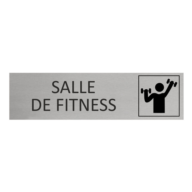 Plaque de porte Salle de fitness -  aluminium - 165 x 45 mm