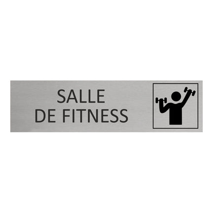 Plaque de porte Salle de fitness -  aluminium - 165 x 45 mm