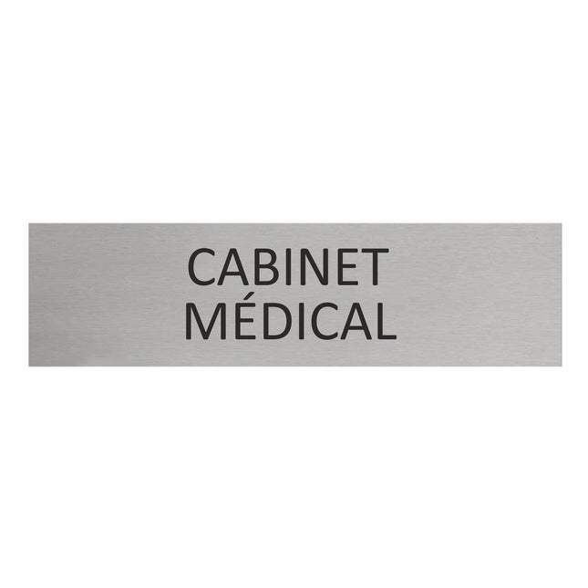 Plaque de porte Cabinet médical -  aluminium - 165 x 45 mm