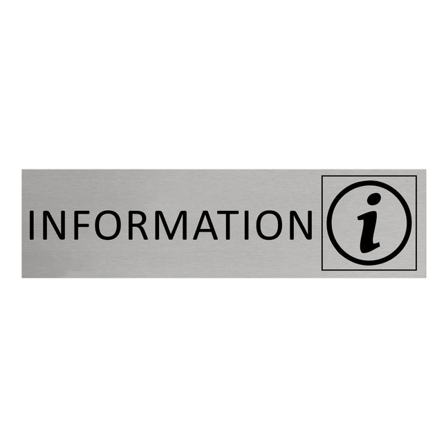 Plaque de porte Information -  aluminium - 165 x 45 mm