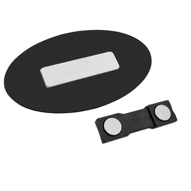 Badge nominatif en plastique avec propre texte - soins vert et bleu - 85 x 45 mm - par pièce