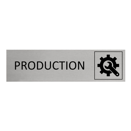 Plaque de porte Production -  aluminium - 165 x 45 mm