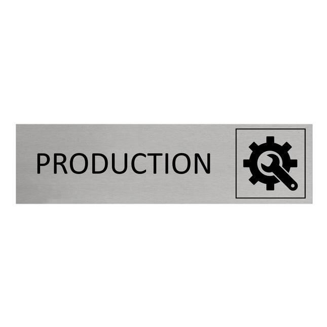 Plaque de porte Production -  aluminium - 165 x 45 mm