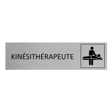 Plaque de porte Kinésithérapeute -  aluminium - 165 x 45 mm