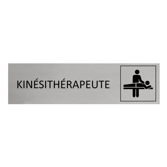 Plaque de porte Kinésithérapeute -  aluminium - 165 x 45 mm