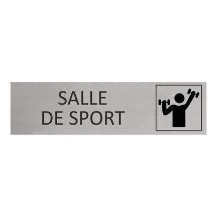 Plaque de porte Salle de sport -  aluminium - 165 x 45 mm