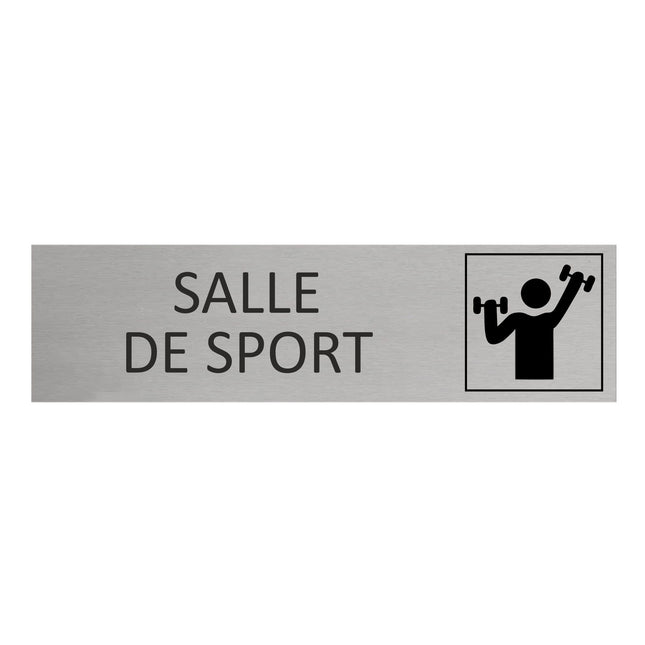 Plaque de porte Salle de sport -  aluminium - 165 x 45 mm