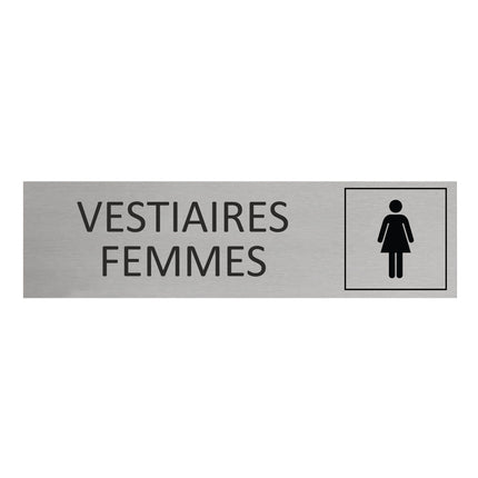 Plaque de porte Vestiaires femmes -  aluminium - 165 x 45 mm