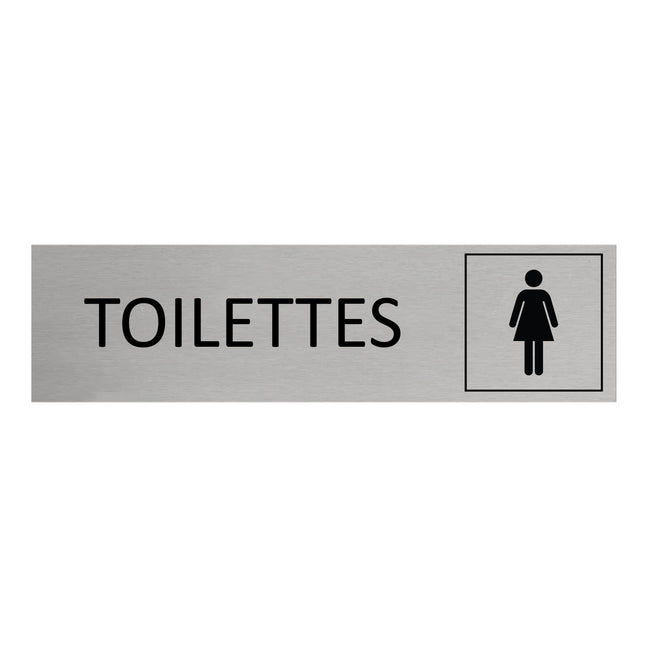 Plaque de porte Toilettes femmes -  aluminium - 165 x 45 mm