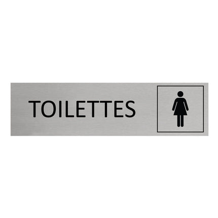 Plaque de porte Toilettes femmes -  aluminium - 165 x 45 mm