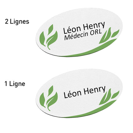 Badge nominatif en plastique avec propre texte - 85 x 45 mm - par pièce