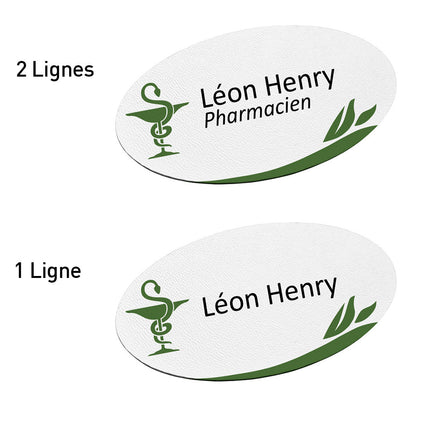 Badge nominatif en plastique avec propre texte - médical - 85 x 45 mm - par pièce