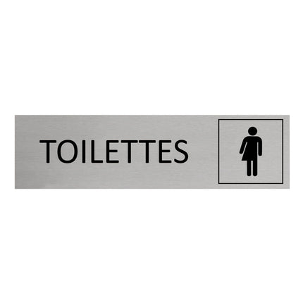 Plaque de porte Toilettes non genrées -  aluminium - 165 x 45 mm