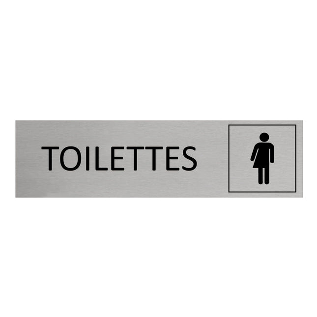 Plaque de porte Toilettes non genrées -  aluminium - 165 x 45 mm