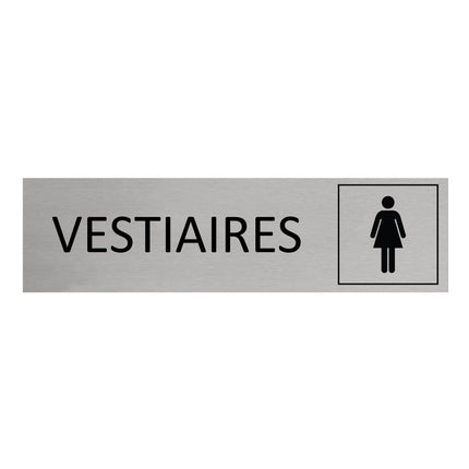 Plaque de porte Vestiaires femmes -  aluminium - 165 x 45 mm